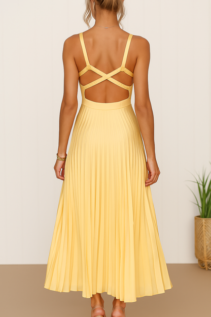 Sunshine Elegance Midi Dress